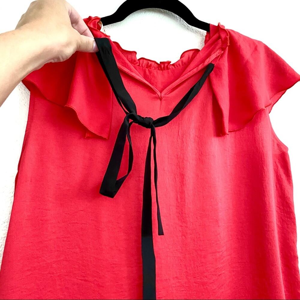 NWT maje Lierro Ruffle Overlay Rouge Top Size Medium - Picture 12 of 14